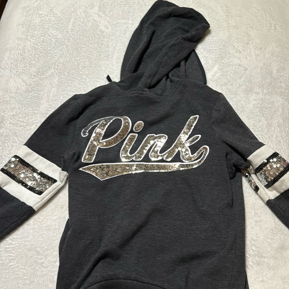 Victorias Secret Pink zip up hoodie (used)